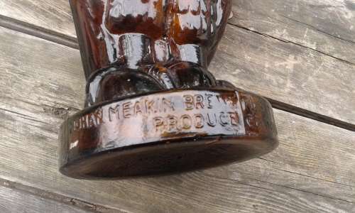 RARE Vintage Golden Eagle Malt Whiskey Glass Bottle Mohan Meakin Breweries India Lid But No Head