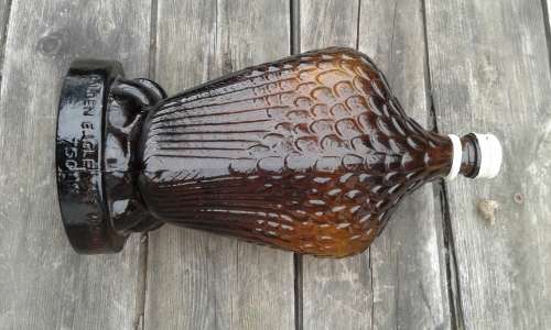RARE Vintage Golden Eagle Malt Whiskey Glass Bottle Mohan Meakin Breweries India Lid But No Head
