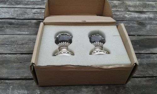Large High Quality Genuine Prism Crystal Curtain Rod Finials Rail Ends Dual Pack In Box