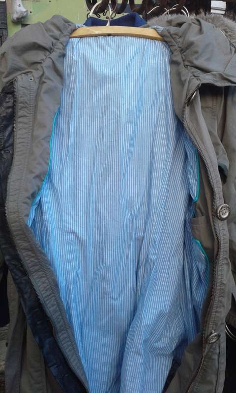 Gorgeous SPOOM Tan Designer Trench Coat Parka With Belt 100 % Cotton Size 10 to 12