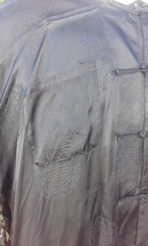 Vintage Original Pure Chinese Silk Shirt With Detachable Collar Size XL