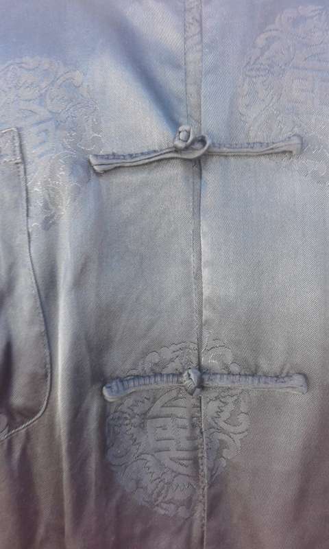 Vintage Original Pure Chinese Silk Shirt With Detachable Collar Size XL