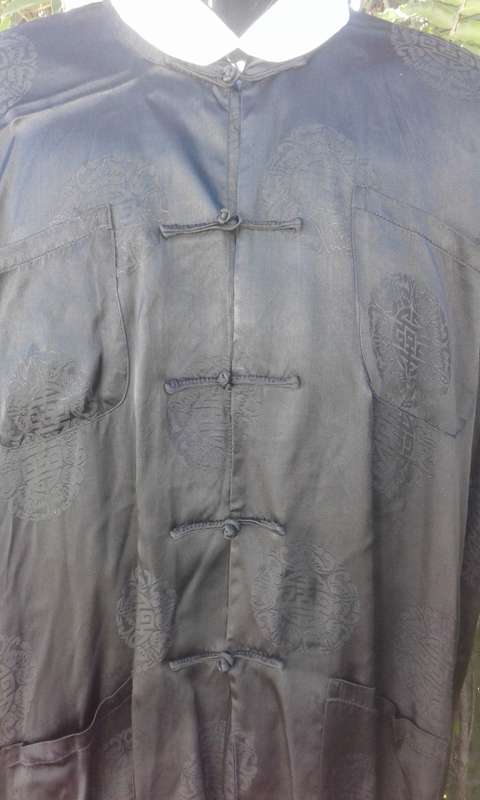 Vintage Original Pure Chinese Silk Shirt With Detachable Collar Size XL