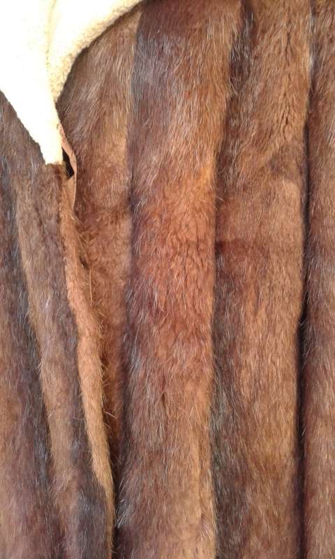Vintage 1970s Finest Quality Genuine Brown Mink Fur Coat With Sheep Skin Collar Size 16cm