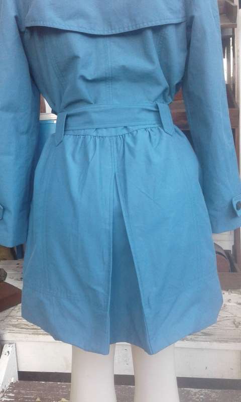 Turquoise Blue Trench Coat With Belt By Mango Size 10 to 12