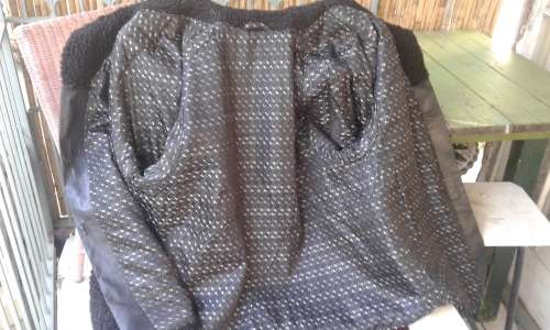 Vintage Black Genuine Karakul Persian Lamb Swakara Fur Jacket Coat Size 14
