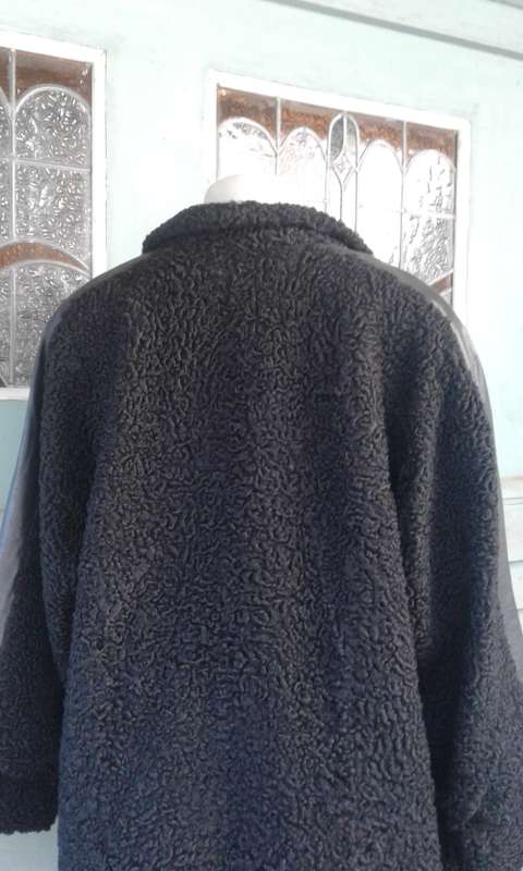 Vintage Black Genuine Karakul Persian Lamb Swakara Fur Jacket Coat Size 14