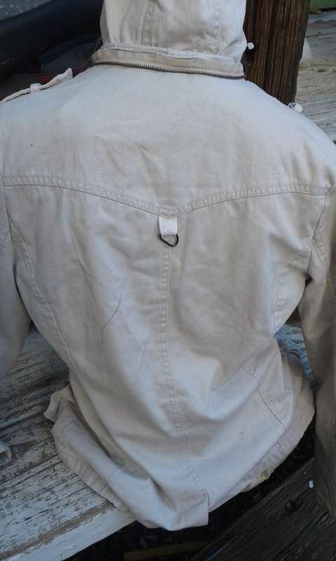 Fishbone Denim Jacket With Hood Size 10