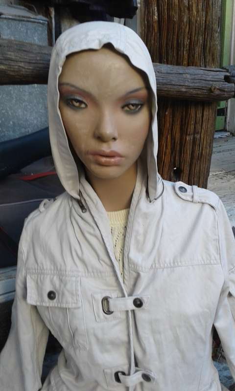 Fishbone Denim Jacket With Hood Size 10