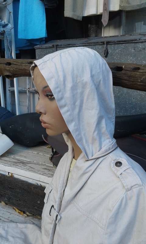 Fishbone Denim Jacket With Hood Size 10