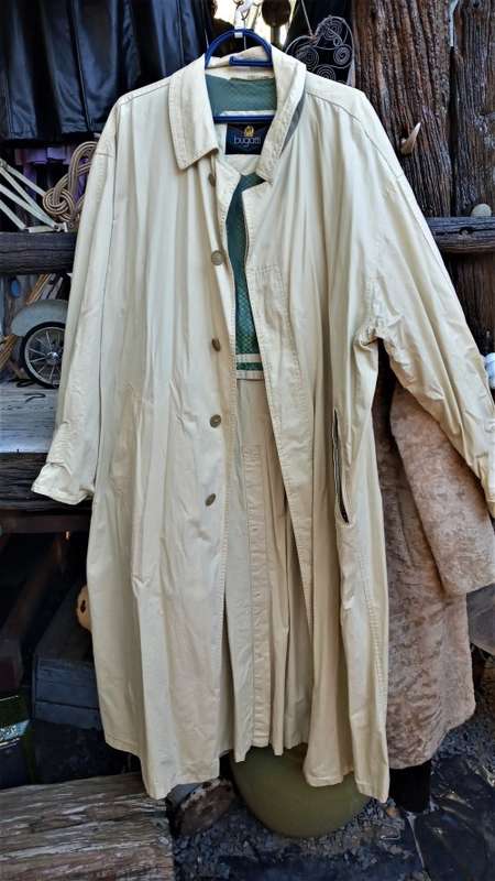 Vintage Original BUGATTI Beige Double Breasted Mens Designer Trench Coat Size L to XL