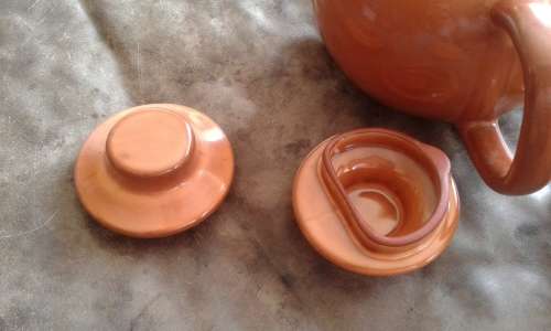 Mid Century Modern High Glazed Vitricotta Coffee Pot Tea Pot Sugar Bowl Canosa Pottery