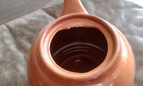 Mid Century Modern High Glazed Vitricotta Coffee Pot Tea Pot Sugar Bowl Canosa Pottery