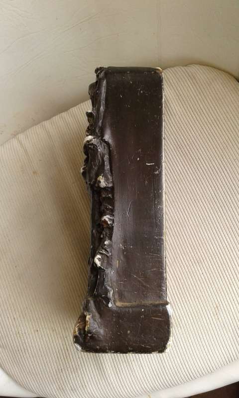 Rare Antique Black Forest Plaster Mantel Clock