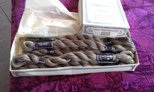 7 Vintage Embroidery Cotton Skeins No.5 Coton Perle Brillante Cartier Bresson  A La Croix Paris