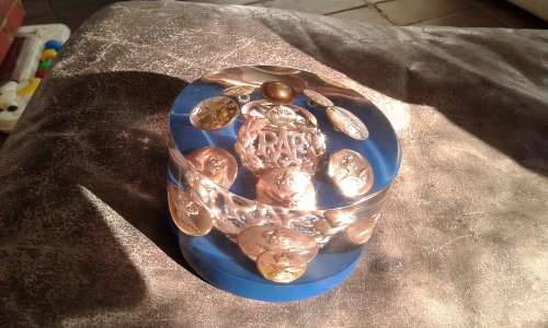 RAF Moth Royal Airforce Brass Button And Hat Cap Badge Resin Paper Weight WWII