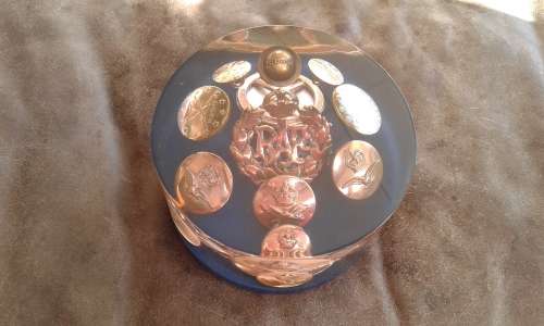 RAF Moth Royal Airforce Brass Button And Hat Cap Badge Resin Paper Weight WWII