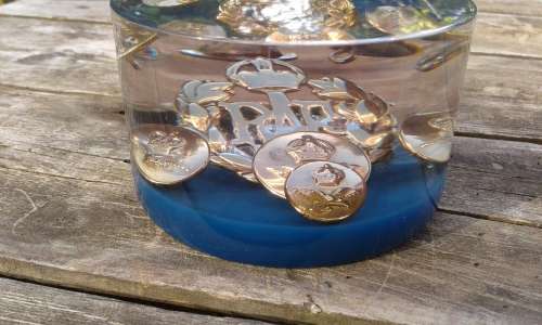 RAF Moth Royal Airforce Brass Button And Hat Cap Badge Resin Paper Weight WWII