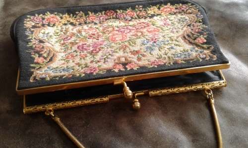 Vintage Austrian Petit Point Handbag Bag And Money Purse In Mint Condition