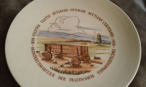 Drostdy Ware Wall Plate German Settlers Centenary 1858 to 1958 Grahsmstown Potteries
