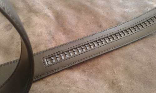 Adjustable Automatic Black Leather Belt With Black And Silver Dragon Buckle XL