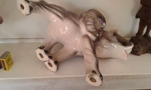 Vintage Set 4 Porcelain Elephant Figurines Ornaments 2 Large 2 Medium Sized