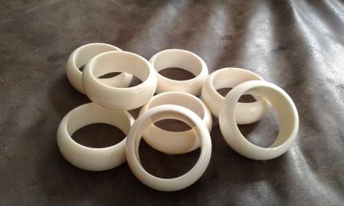 Set Of 8 Mid Century Modern White Napkin Serviette Rings 1950s
