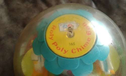 Vintage 1966 Roly Poly Chime Music Ball Fisher Price Infant Toy Swan And Horse
