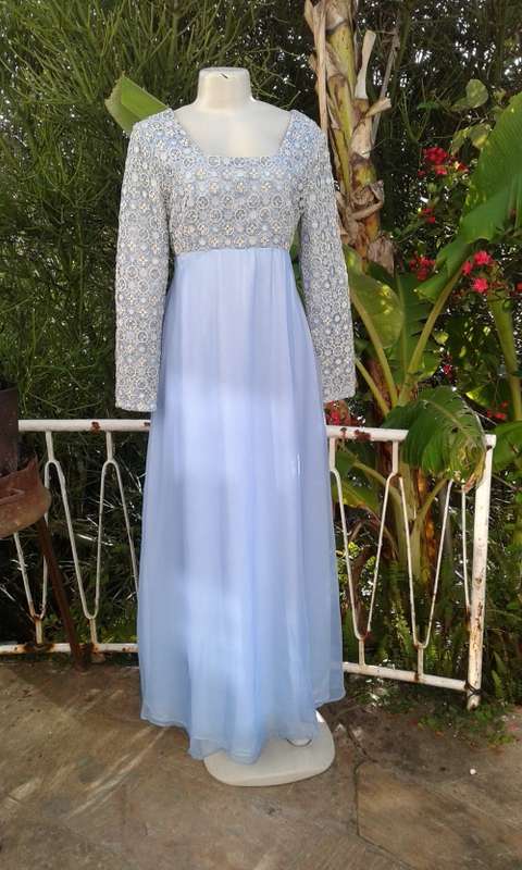 Formal Dresses Vintage Classic Elegant 1960s Light Blue Silver Lace And Chiffon Evening Gown Size 14 was listed for 0.00 on 12 Aug at 15 31 by koenigottokars in East London ID 622492586