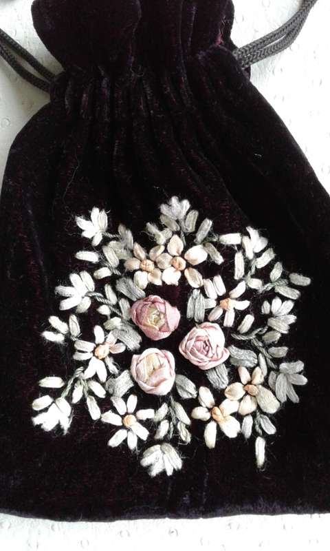 Vintage 1940s Embroidered Evening Handbag Bag Austria