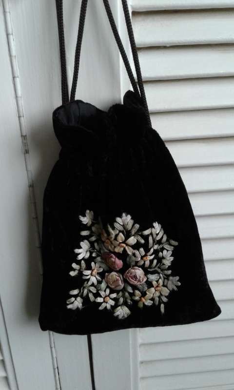 Vintage 1940s Embroidered Evening Handbag Bag Austria