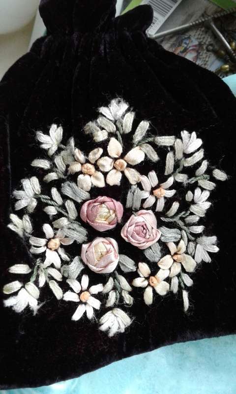 Vintage 1940s Embroidered Evening Handbag Bag Austria