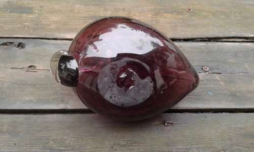 Murano Burgundy Glass Swan Bowl