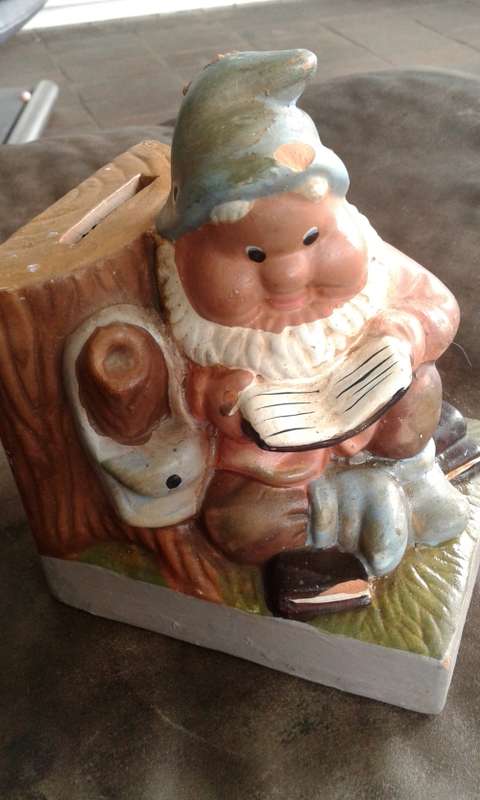 Vintage Porcelain Garden Dwarf Money Box