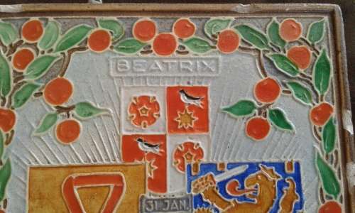 Very Rare Westraven Utrecht Connemara Porceleyne Fles Tile Queen Beatrix And House Of Orange 1938