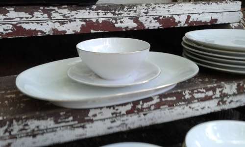 Vintage KPM Krister Germany Classic White 1950s Retro Dinner Service And Tea Pot
