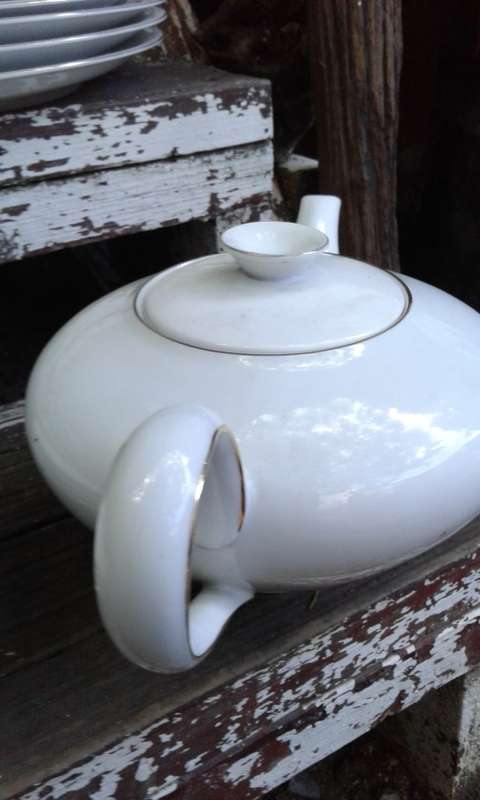 Vintage KPM Krister Germany Classic White 1950s Retro Dinner Service And Tea Pot