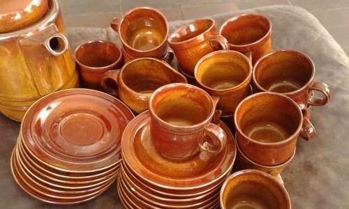 Large Drostdy Ware Retro Stonecraft Coffee Or Tea Set 15 Cups Saucers Coffee Pot Milk Jug