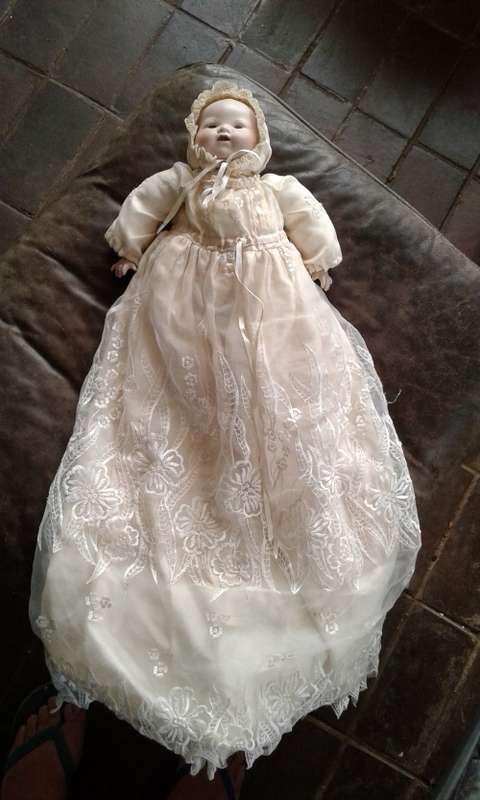 Vintage Bisque Doll Dream Baby Armand Marseille AM Germany Cloth Body Bisque Hands Original Dress