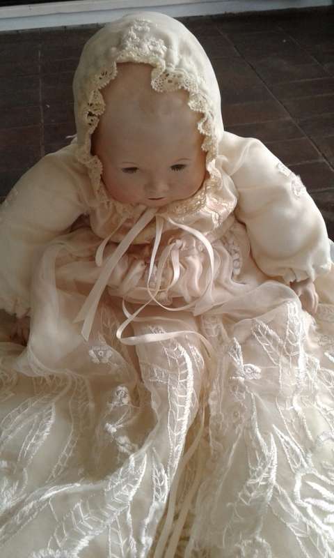 Vintage Bisque Doll Dream Baby Armand Marseille AM Germany Cloth Body Bisque Hands Original Dress