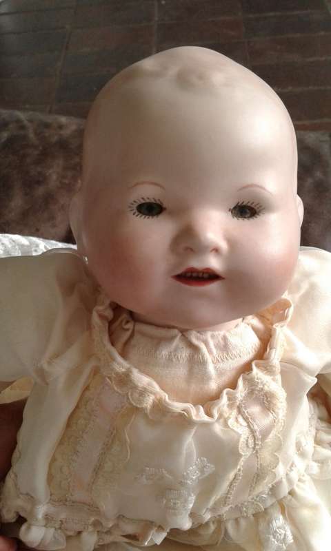 Vintage Bisque Doll Dream Baby Armand Marseille AM Germany Cloth Body Bisque Hands Original Dress