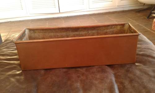 Vintage Large Rectangular Copper Planter Mid Century