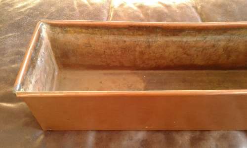 Vintage Large Rectangular Copper Planter Mid Century