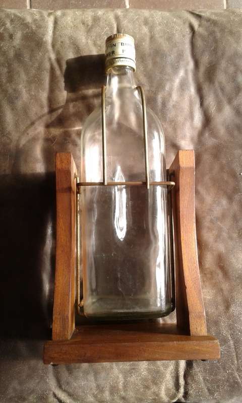 Rare Vintage 1 Gallon Johnny Walker 1960s Bottle With Built In Pourer Wooden Stand Original Lid