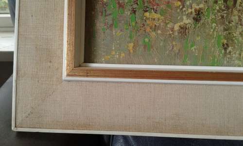 Landscape Lake Oil Painting By Well Known Dutch Painter Peter Cox In Mid Century Frame Marked