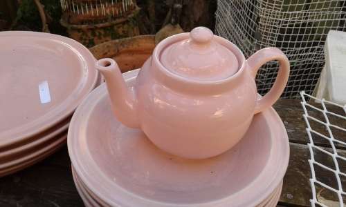 Vintage Drostdy Ware Stonecraft Light Pink Dinner And Coffee Set 62 Pieces