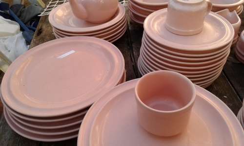 Vintage Drostdy Ware Stonecraft Light Pink Dinner And Coffee Set 62 Pieces