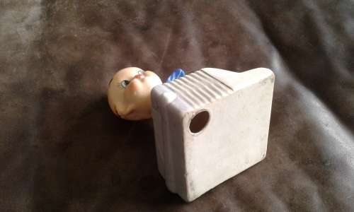 Art Deco Porcelain Baby Doll Angel Accordion Piano Figurine