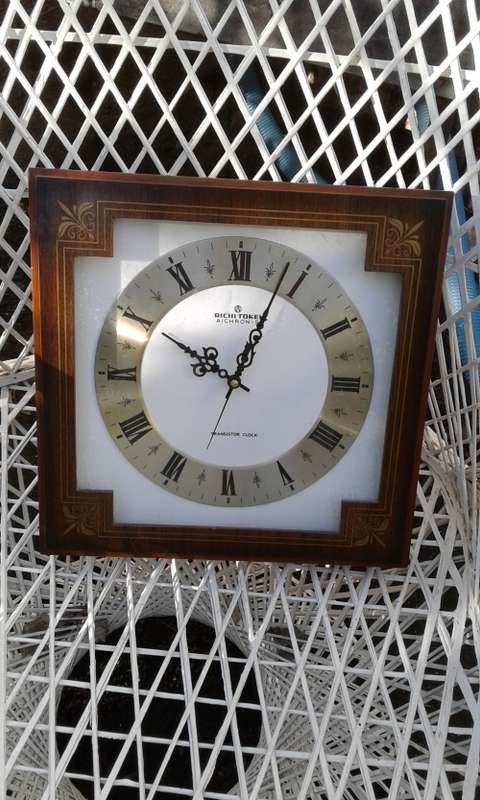 Rare Mid Century Vintage Aichi Tokei Aichron S Wooden Transistor Wall Clock Retro Japan