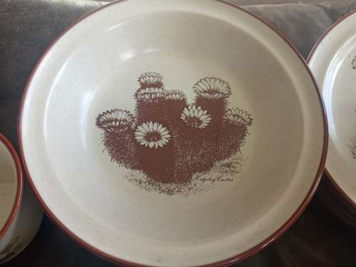 Rare Vintage NORITAKE `Desert Flowers` Stoneware Dinner Set Mid Century Modern Complete no 8341